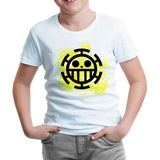 One Piece - Trafalgar Law Logo White Kids Tshirt