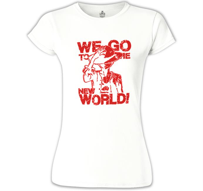 One Piece - We Go to the New World Beyaz Kadın Tshirt