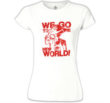 One Piece - We Go to the New World Beyaz Kadın Tshirt