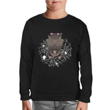 Spiders and Bat Black Kids Sweatshirt 