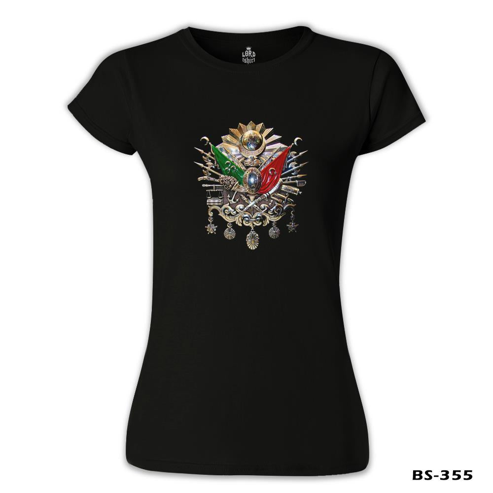 Osmanlı Arması Siyah Kadın Tshirt