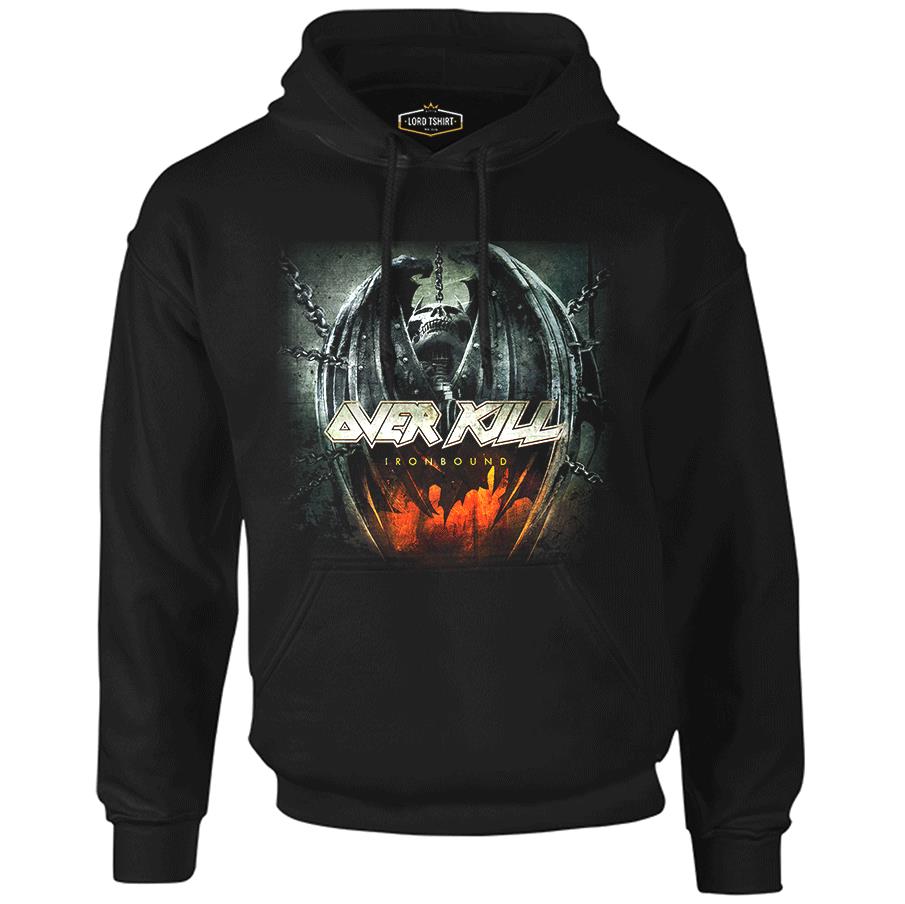Overkill - Iron Bound Siyah Erkek Fermuarsız Kapşonlu