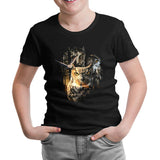 Owls at Night Siyah Çocuk Tshirt