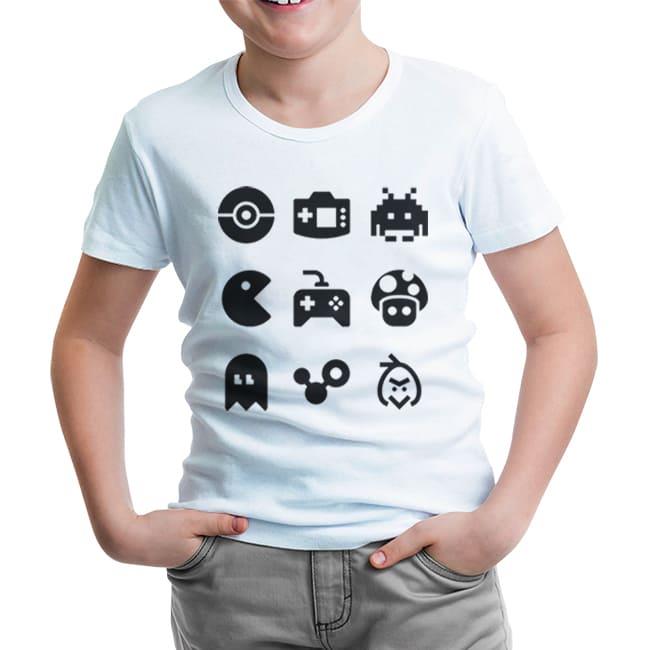 Game Logo - 90's White Kids Tshirt