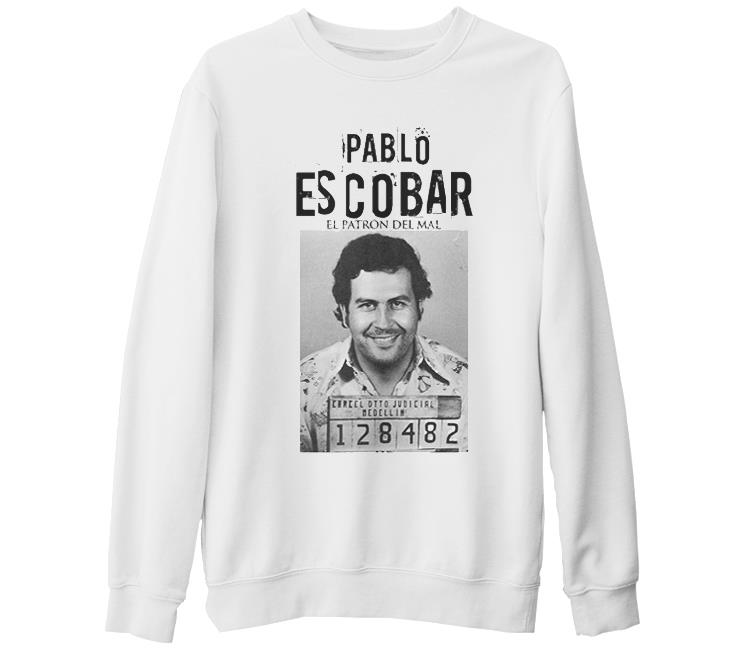 Pablo Escobar - 128482 Beyaz Kalın Sweatshirt