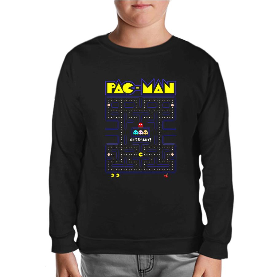 Pac-Man - Get Ready Black Kids Sweatshirt