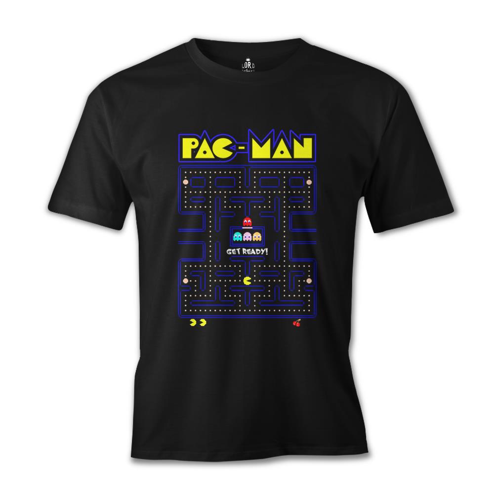 Pac-Man - Get Ready Siyah Erkek Tshirt