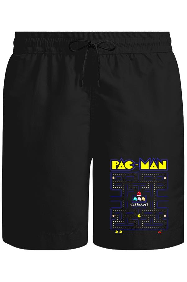 Pac-Man - Get Ready Unisex Siyah Şort