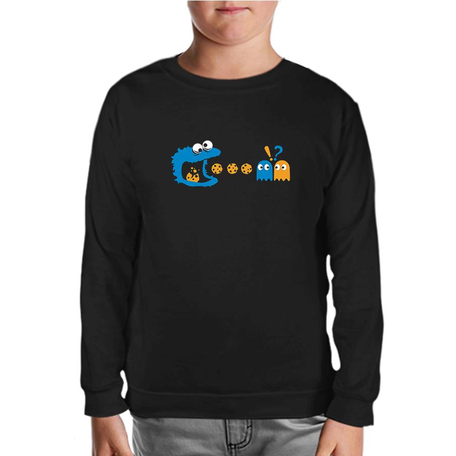 Pac-Man - Cookie Monster Black Kids Sweatshirt