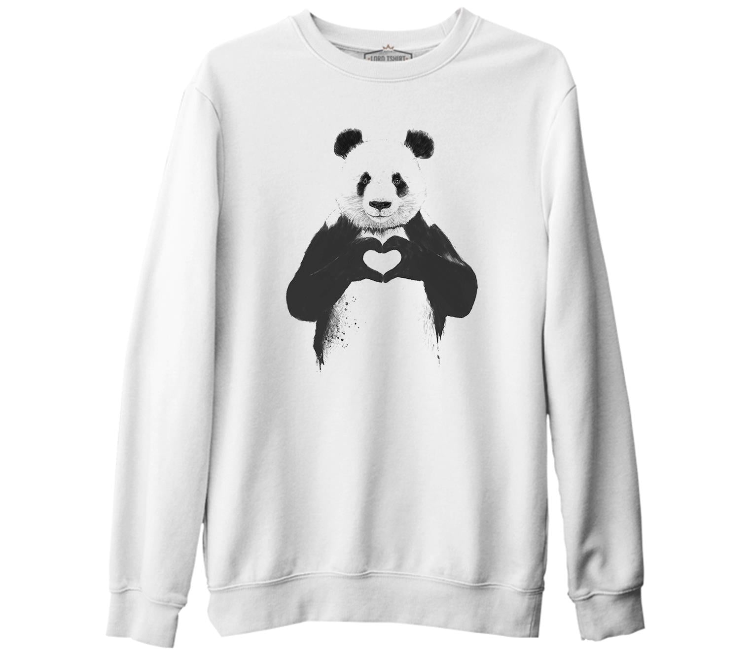 Panda - All u Need White Thick Sweatshirt