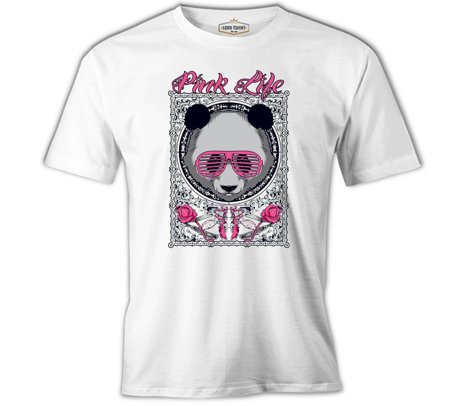 Panda - Pink and White Men's Tshirt 