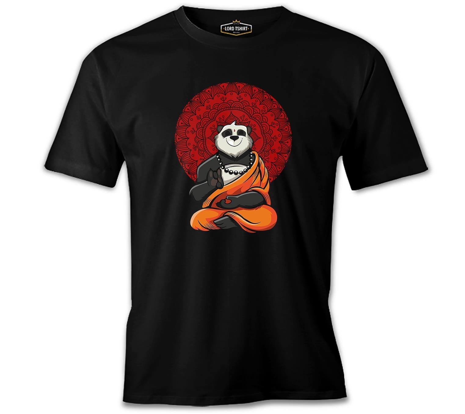 Panda Yoga Siyah Erkek Tshirt