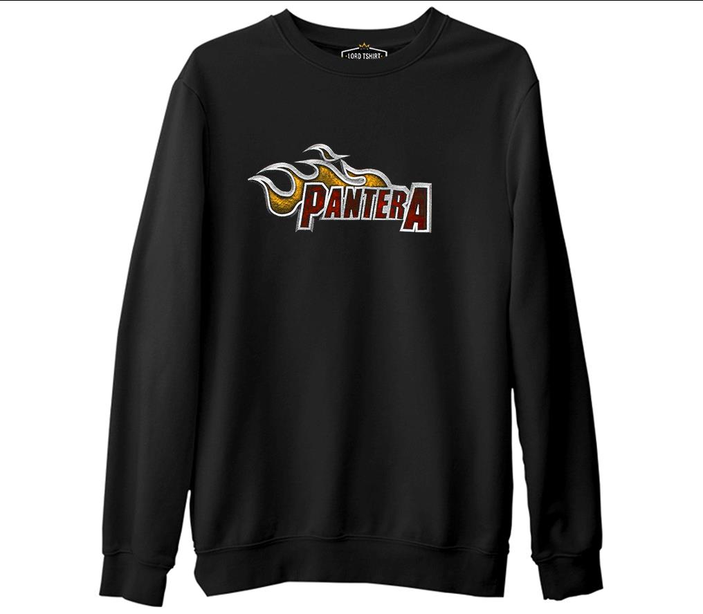 Pantera - Logo  Siyah Erkek Kalın Sweatshirt