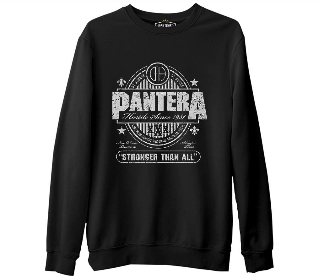 Pantera - Stronger than All Siyah Erkek Kalın Sweatshirt