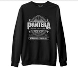 Pantera - Stronger than All Siyah Erkek Kalın Sweatshirt