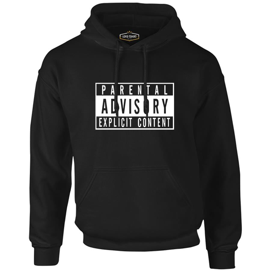 Parental Advisory Explicit Content Black Men's Zipperless Hoodie