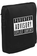 Parental Advisory Explicit Content Unisex Siyah Postacı Çanta