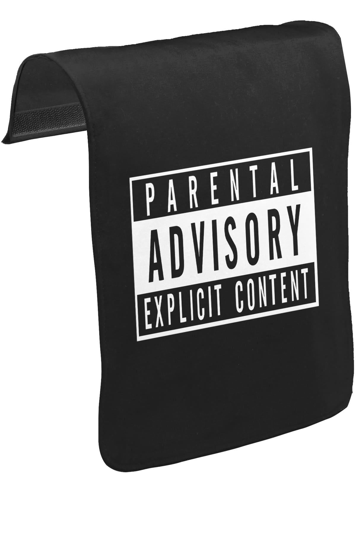 Parental Advisory Explicit Content Unisex Siyah Tak-Çıkar Postacı Çanta Kapağı CK-152