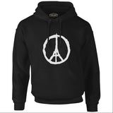 Paris - Peace Black Men's Zipperless Hoodie