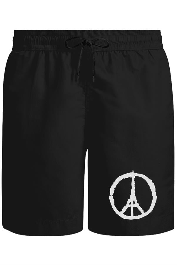 Paris - Peace Unisex Siyah Şort