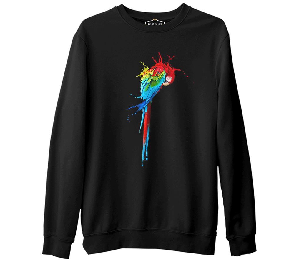 Parrot  Siyah Erkek Kalın Sweatshirt