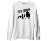 Party Evolution Beyaz Erkek Kalın Sweatshirt