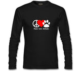 Peace Love Animals Siyah Erkek Sweatshirt