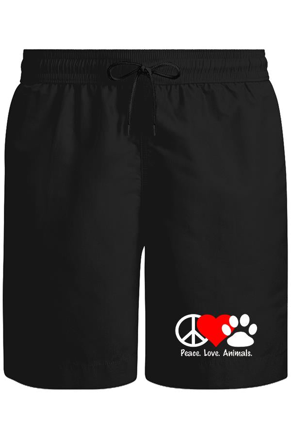 Peace Love Animals Unisex Siyah Şort