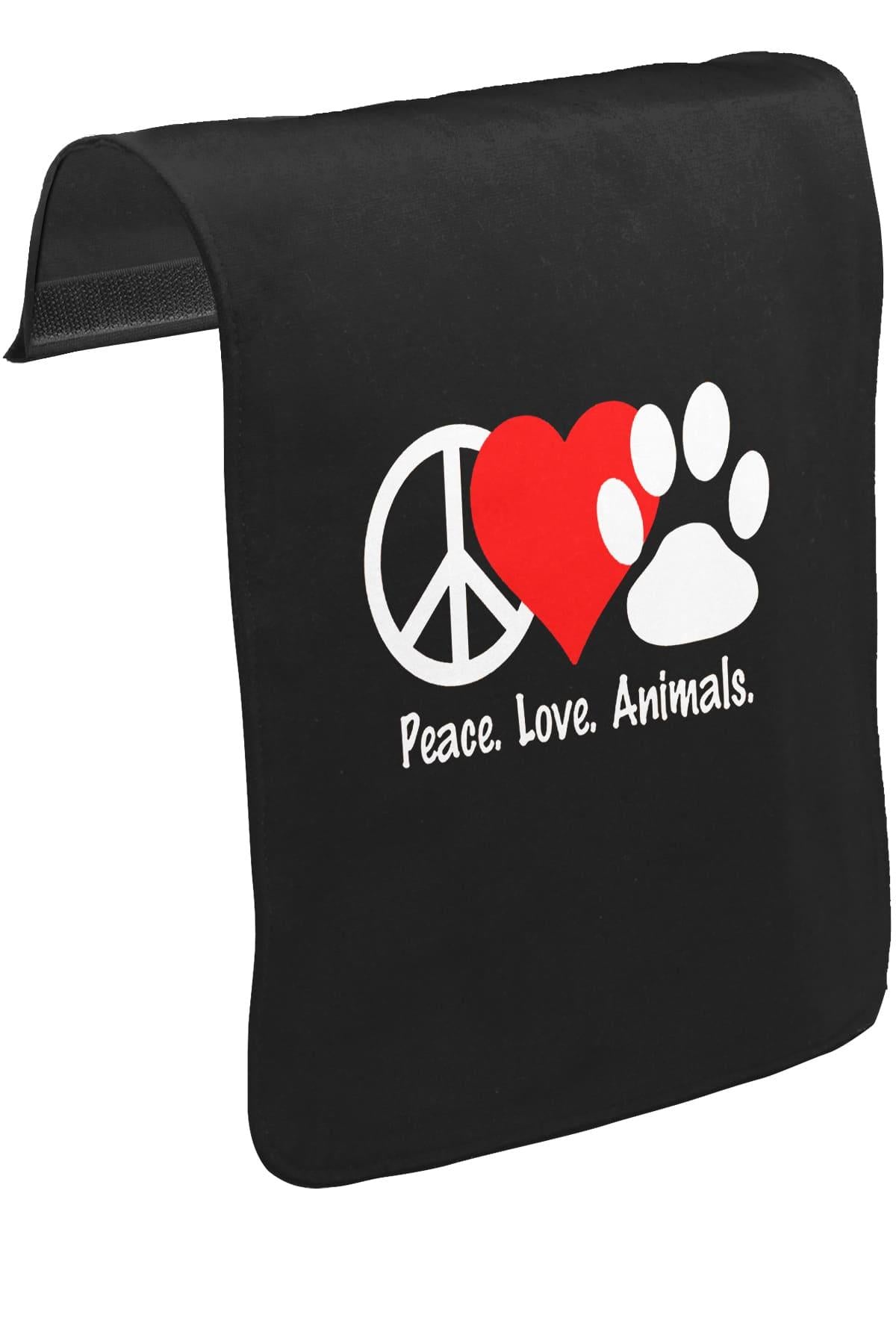Peace Love Animals Unisex Siyah Tak-Çıkar Postacı Çanta Kapağı CK-1381