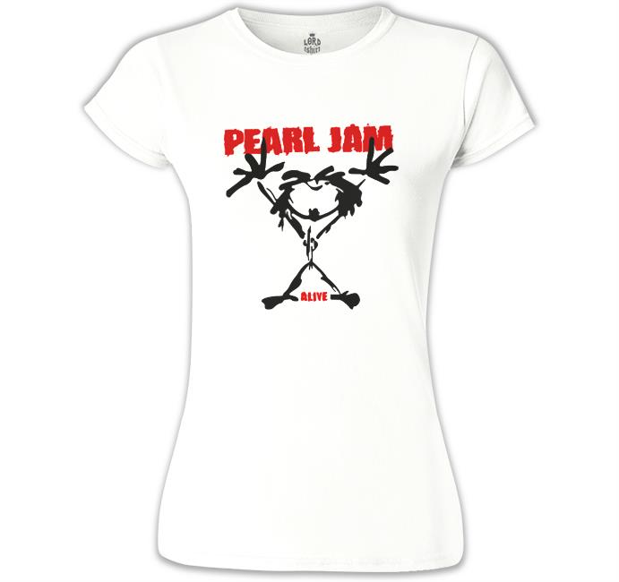 Pearl Jam Beyaz Kadın Tshirt