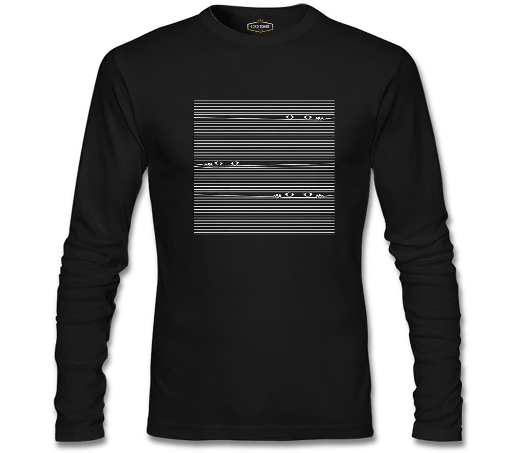 Pencere Çizgi Siyah Erkek Sweatshirt