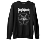Pentagram - Relentless  Siyah Erkek Kalın Sweatshirt