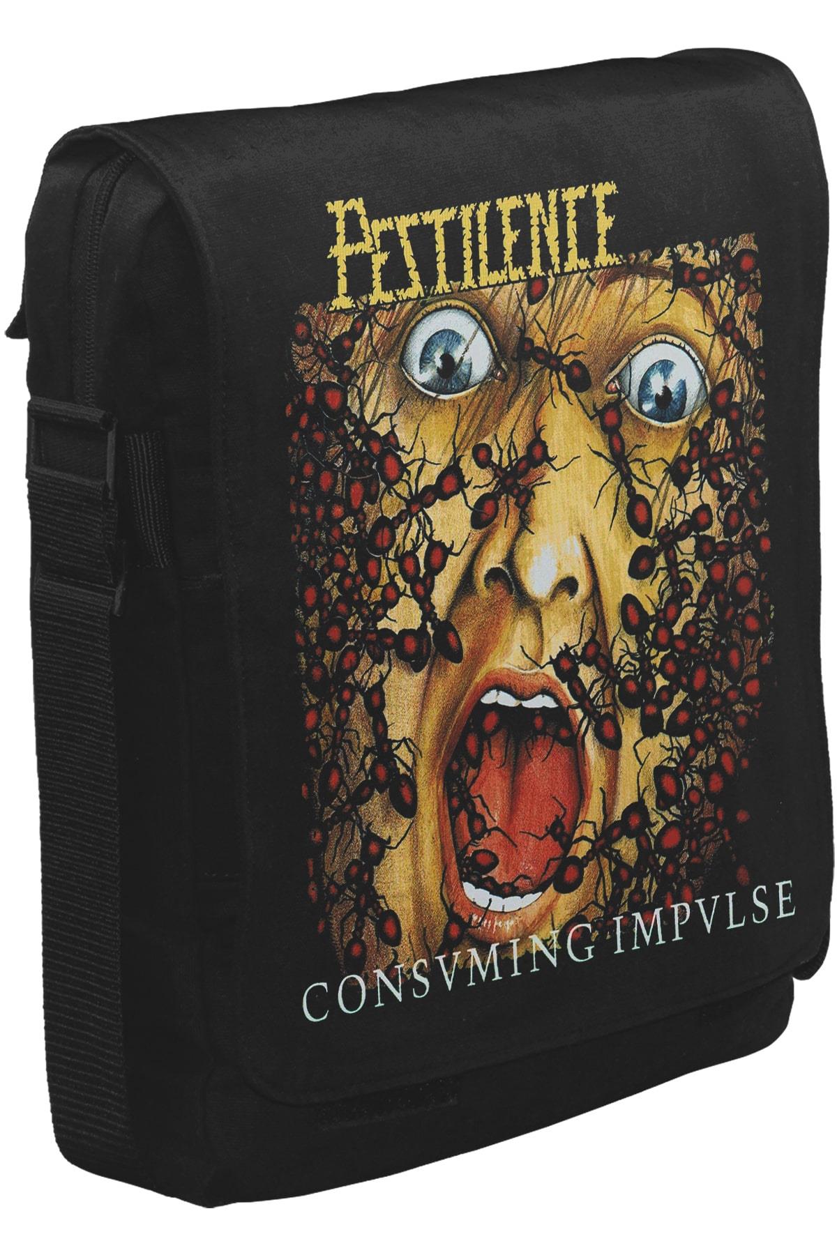 Pestilence - Consuming Impulse Unisex Siyah Postacı Çanta