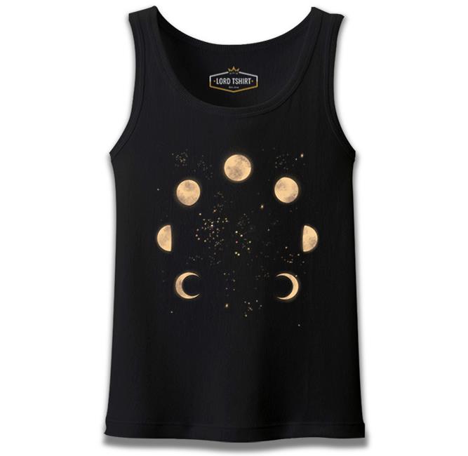 Phases of the Golden Moon in Space Black Men's Athlete