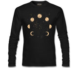 Phases of the Golden Moon in Space Black Men's Sweatshirt