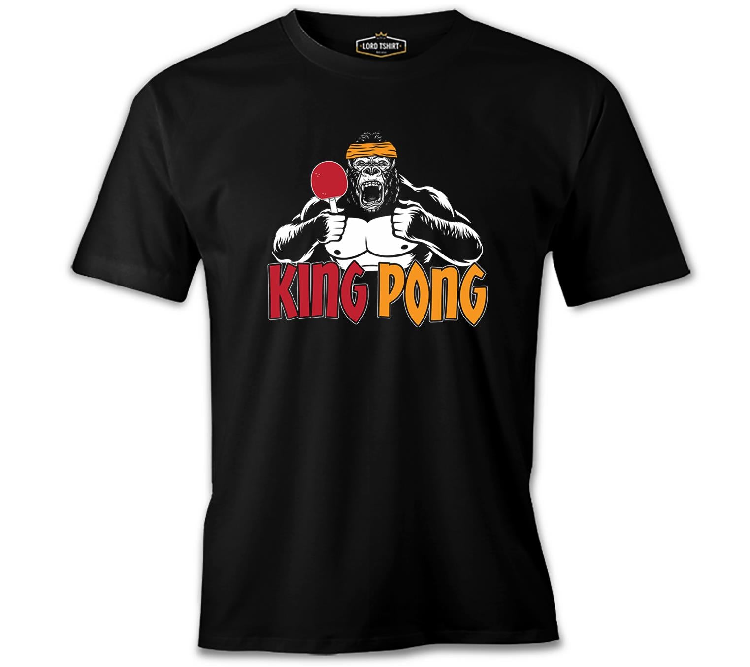 Ping Pong - King Goril Siyah Erkek Tshirt