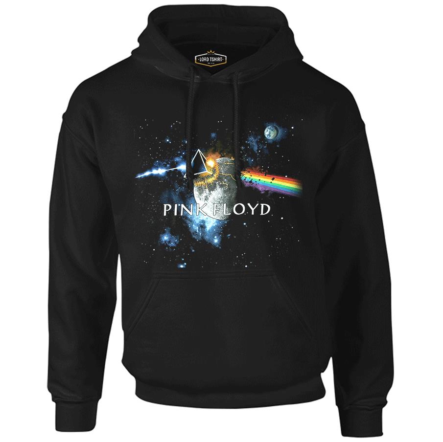 Pink Floyd - Above the Moon Siyah Erkek Fermuarsız Kapşonlu