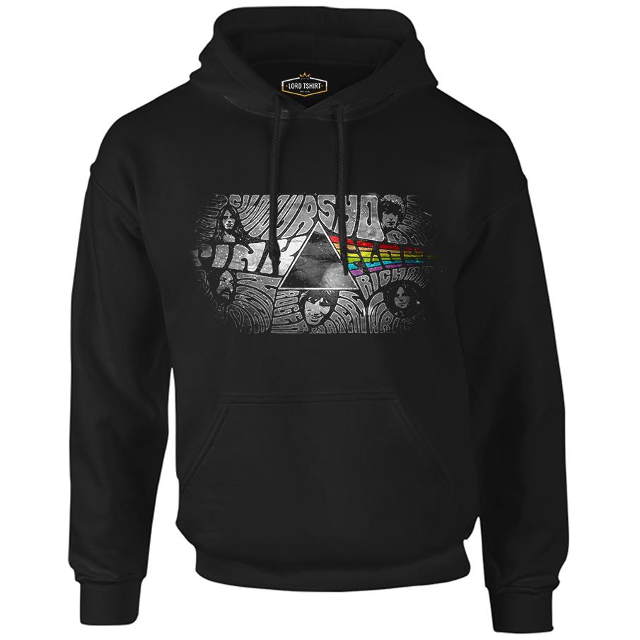 Pink Floyd - The Pink Side Siyah Erkek Fermuarsız Kapşonlu