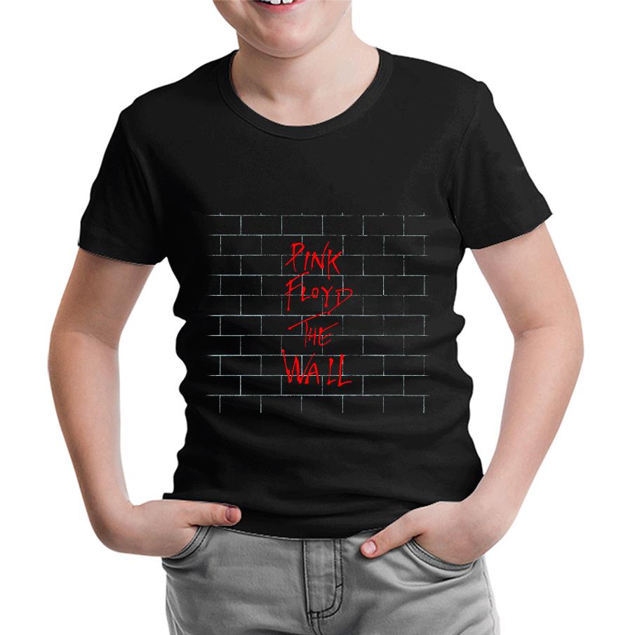 Pink Floyd - The Wall on The Wall Siyah Çocuk Tshirt