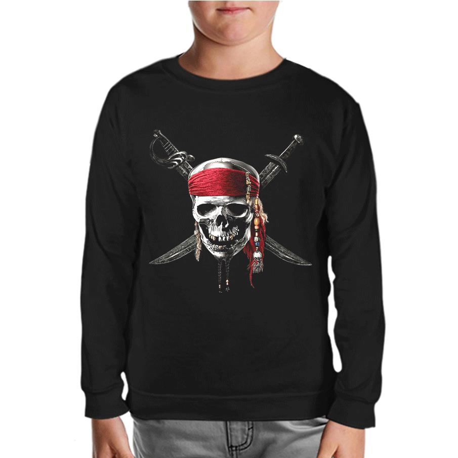 Pirates of Caribbean Skull Black Kids Sweatshirt