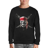 Pirates of Caribbean Skull Black Kids Sweatshirt