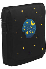 Planet and Moon Unisex Siyah Postacı Çanta