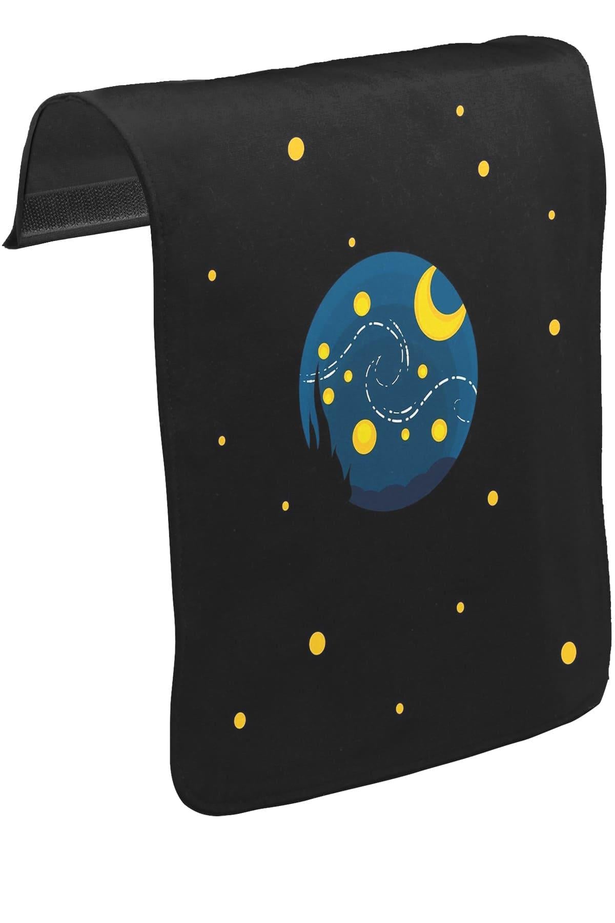 Planet and Moon Unisex Black Removable Messenger Bag Cover CK-1591 