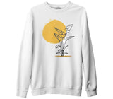 Plants by Sun Beyaz Erkek Kalın Sweatshirt