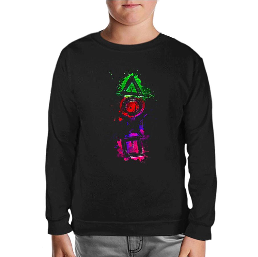 Play Buttons - Dust Black Kids Sweatshirt
