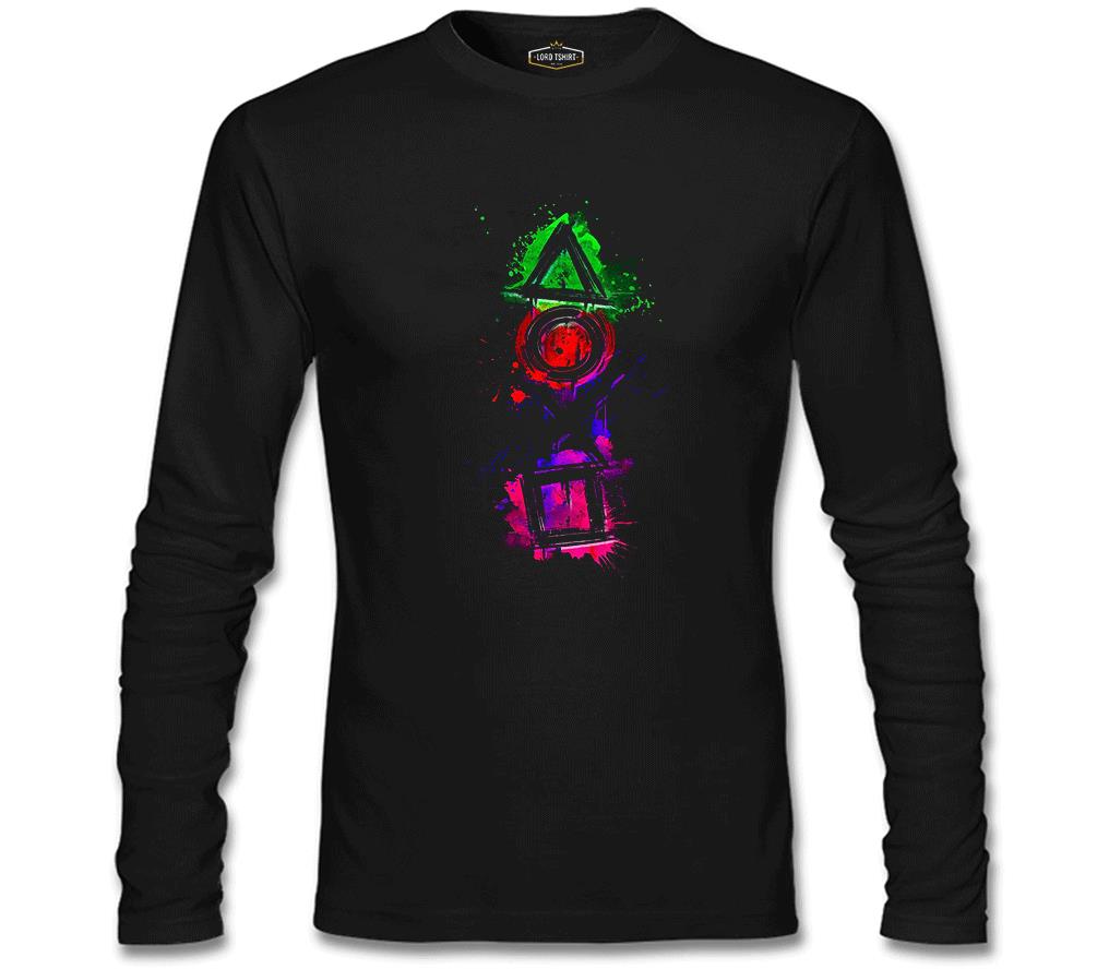 Play Buttons - Dust Siyah Erkek Sweatshirt