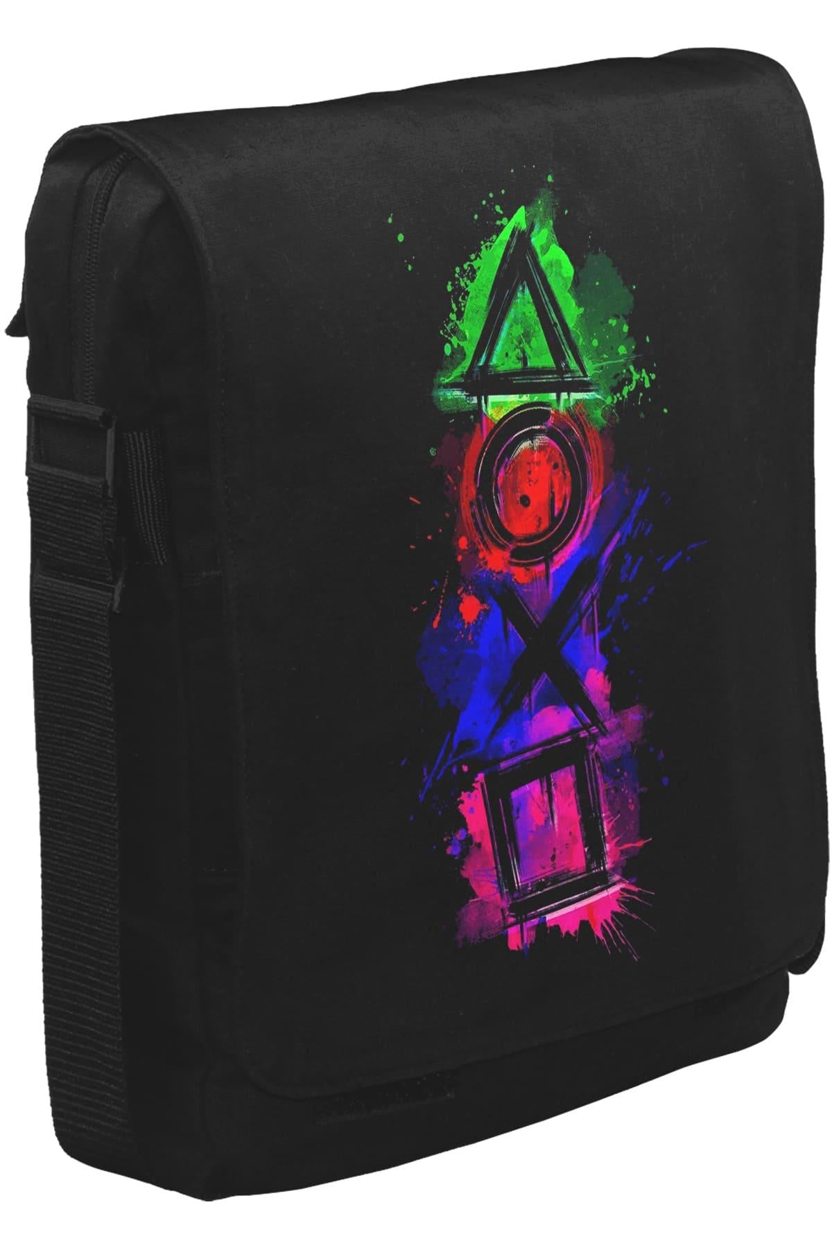 Play Buttons - Dust Unisex Siyah Postacı Çanta