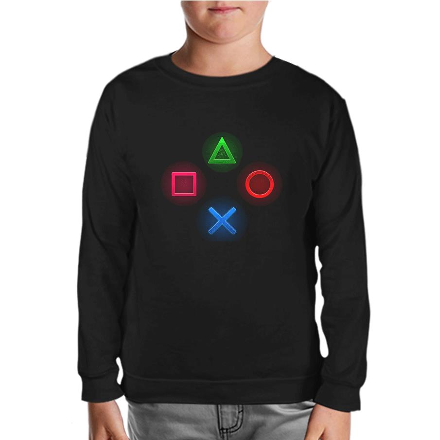 Play Buttons Black Kids Sweatshirt