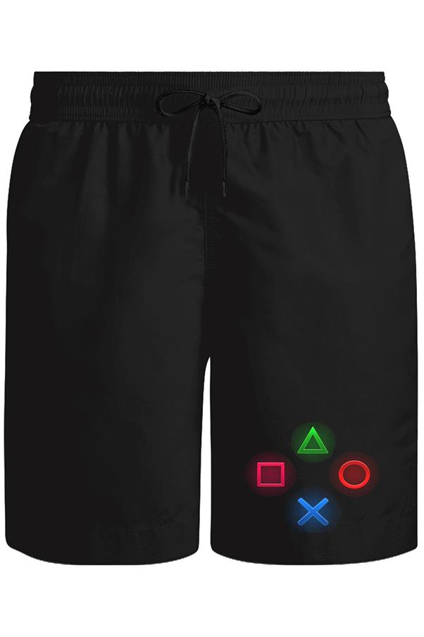 Play Buttons Unisex Siyah Şort