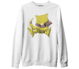 Pokemon - Abra Beyaz Kalın Sweatshirt